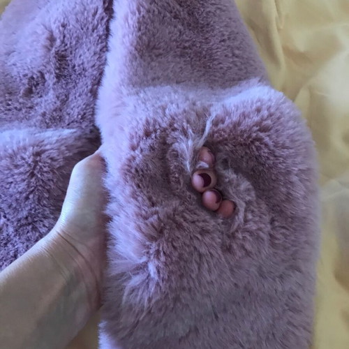 Synthetic pink fur neck scarf new