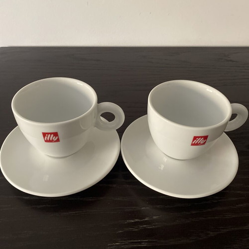 Illy cup and saucer set unused, 2 sets