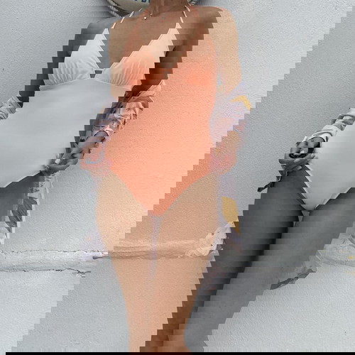 Цял бански Watercult като нов, размер M, розов оранжев