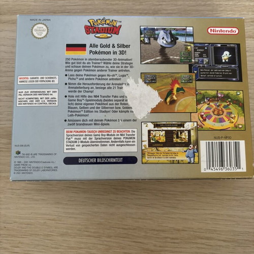 Pokémon Stadium 2 Nintendo 64 box and manual used