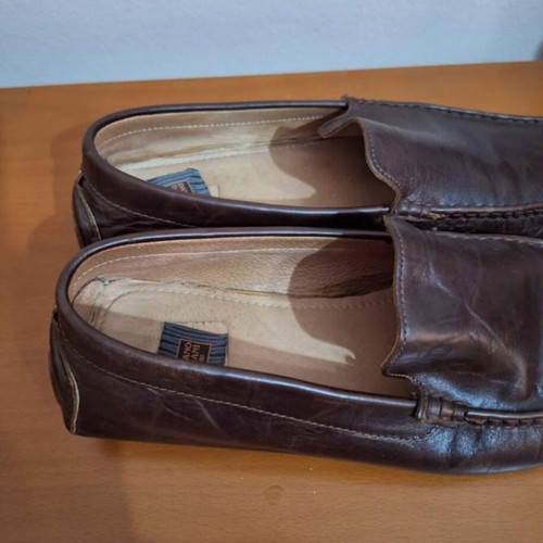Men's leather shoes brown like new, slip-ons