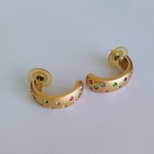 Swarovski earrings used, multicolored and gold tone