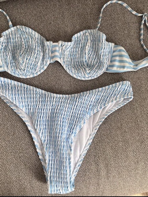 Bikini size M, new, white and blue