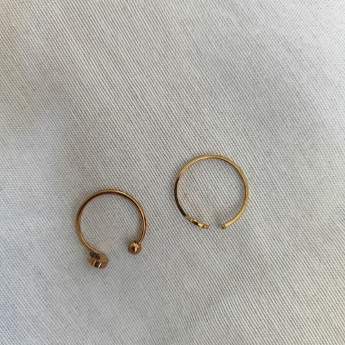 Set of pink gold stainless steel rings like new