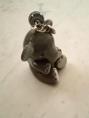 Elephant bag accessory new, handmade, gray