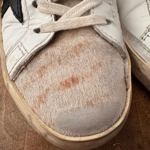 Golden Goose Superstar sneakers like new, black and white, pony skin detail