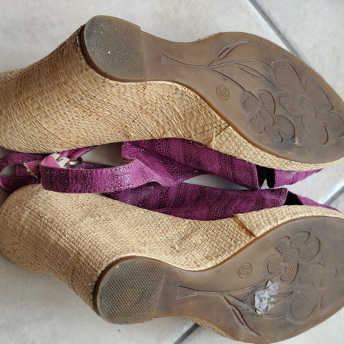 Elite platform sandals size 39, like new, purple