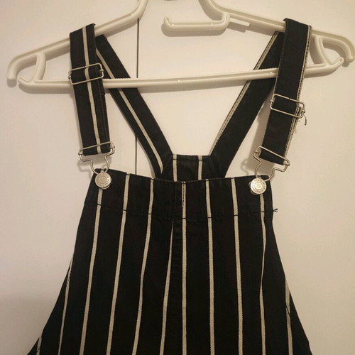 Stradivarius medium striped black and white salopette dress like new