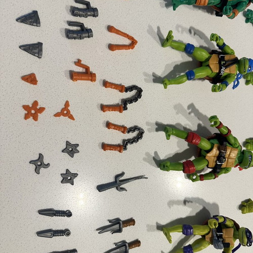 TNMT movie figures used with accessories Leonardo Donatello Michelangelo Raphael