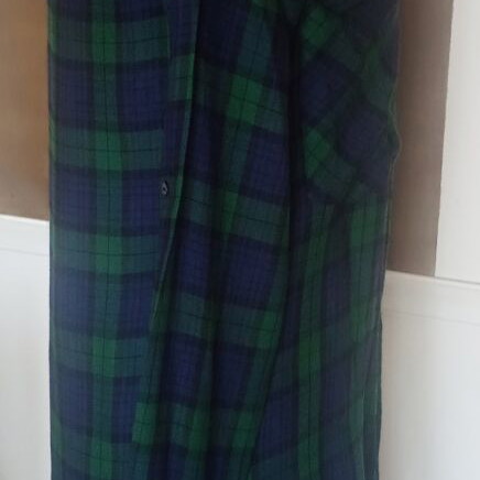 Comfort chic flannel blouse long sleeve green blue Zara like new