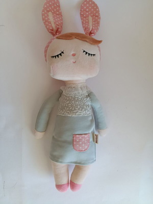 Rosa fabric doll with outfit and bunny hat 34 cm Metoo like new