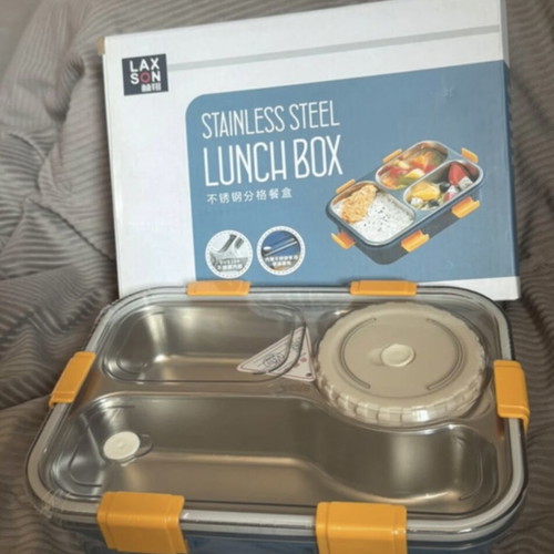Laxson stainless steel lunch box 22x16x6cm, airtight