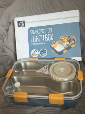 Laxson stainless steel lunch box 22x16x6cm, airtight