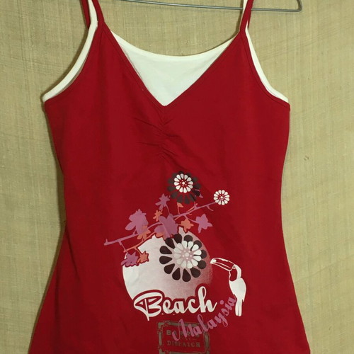 Y2K top like new, M, 100% cotton, Clockhouse, white and red
