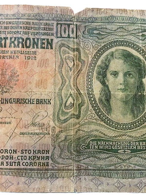 100 Kronen 1912 used, Austro-Hungarian Empire banknote