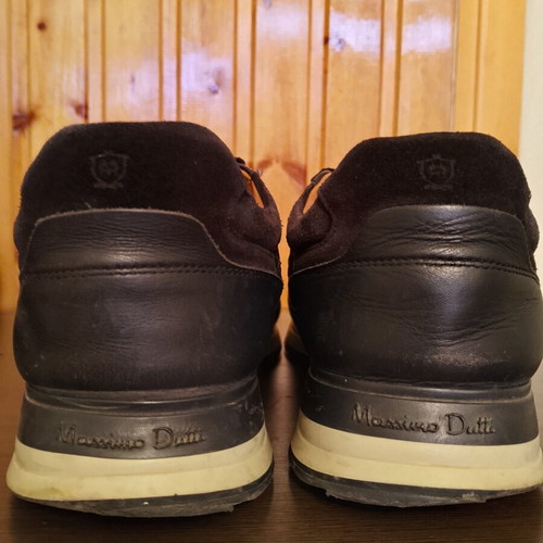 Massimo Dutti leather sneakers size 44 used, navy blue