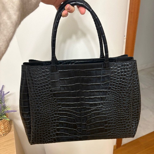 KEM Handbag new, black and navy with animal print