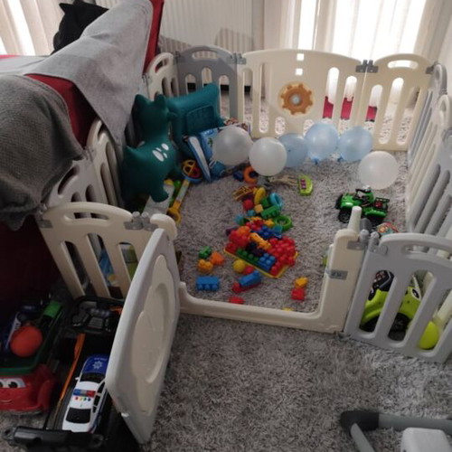 Playpen used, plastic safety enclosure