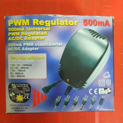 500 mA power supply with PWM voltage stabilizer, 1.5-12V