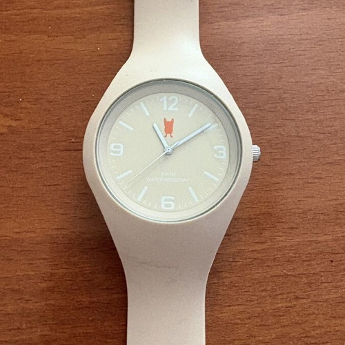French Bull Watch unisex beige rubber and steel like new