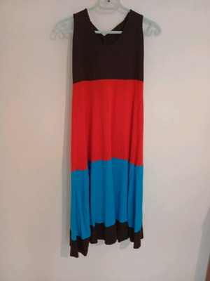 Summer dress women's like new, blue and red, size M