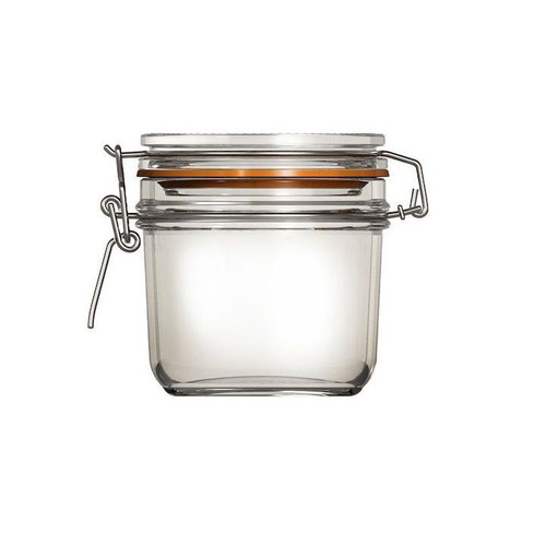 Uniglass glass storage jar 200ml new with metal clasp