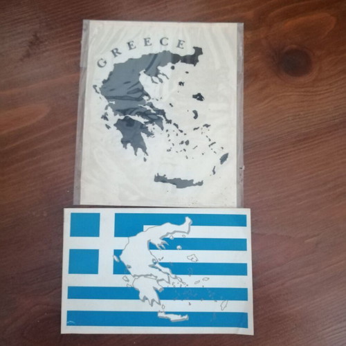 Greece map stickers new, set of 2 pieces