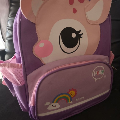 Children's backpack with deer used, purple, PLAYBAGS