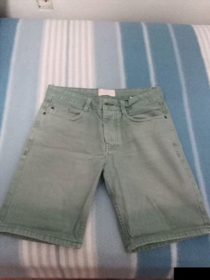 Bershka jean bermuda shorts used, size M, green