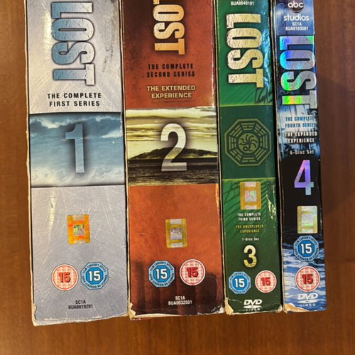 Lost DVD box set used, seasons 1 to 4, original English PAL editions