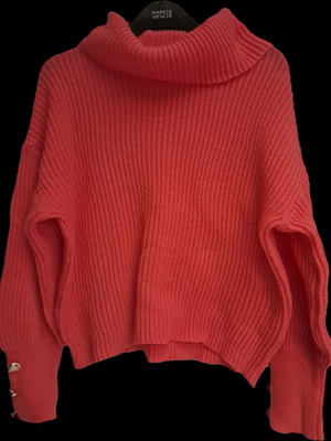 Pullover like new with collar and gold details orange