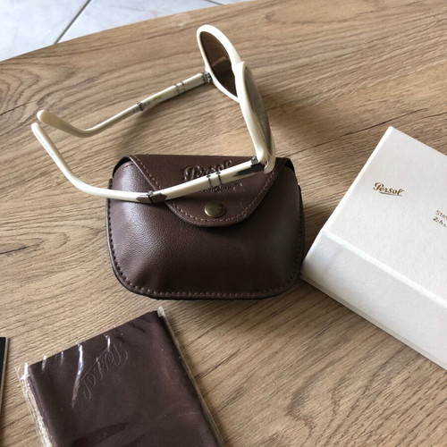 Persol Steve McQueen 24H Le Mans Centenary sunglasses like new, white and brown