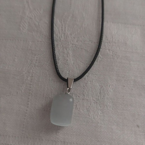 PU leather necklace like new, black and white, 45 cm + 5 cm extension
