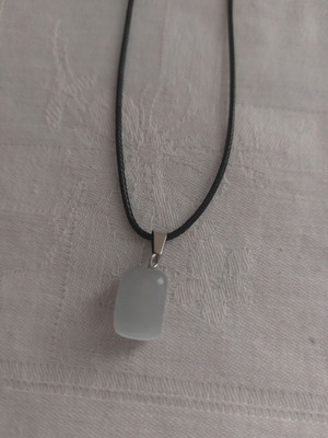 PU leather necklace like new, black and white, 45 cm + 5 cm extension