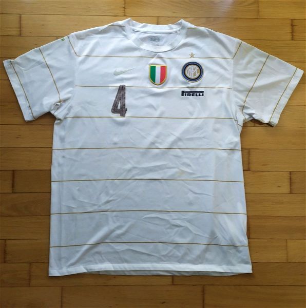  Inter Milan proponitiki 2008 Javier Zanetti #4 Worn/Issued XL