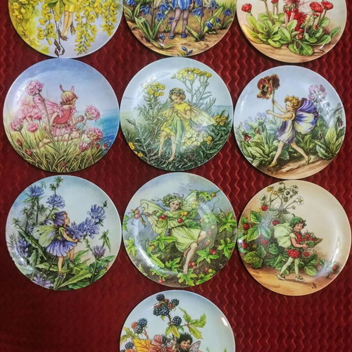 Wedgwood Gresham Flower Fairies Bone China Wall Plates like new, set of 10