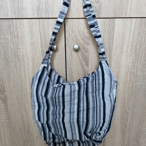 Boho shoulder bag like new with stripes and sequins
