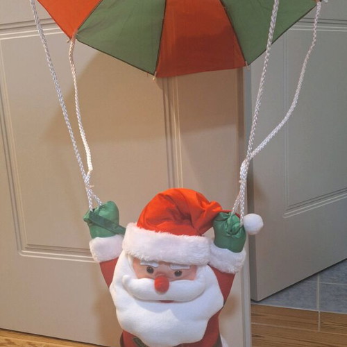 Santa Claus hanging decoration parachute like new, Christmas decor