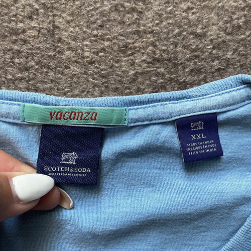 Scotch & Soda Vacanza T-Shirt XXL like new, light blue with graphic print