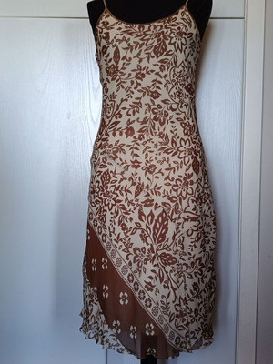 Sete di Jaipur vintage silk dress M like new, beige brown