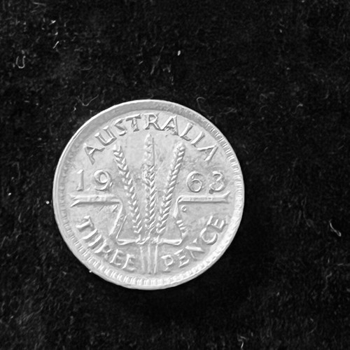 Silver coin three pence Australia 1963 used