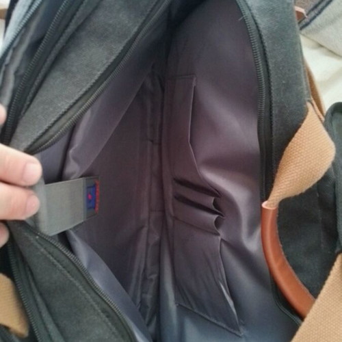 Laptop bag backpack 17.3" like new, durable canvas, anthracite
