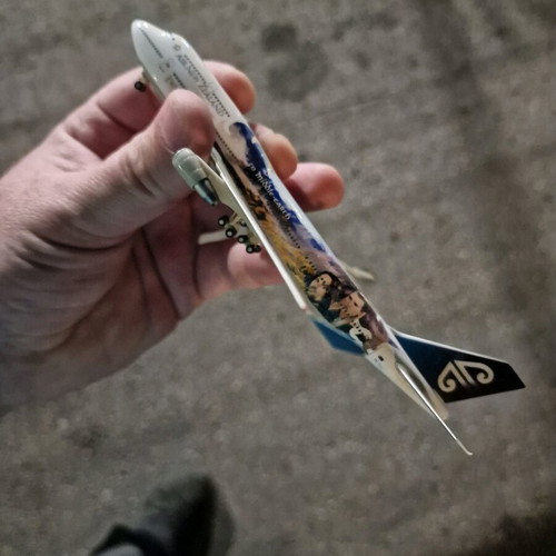 Metal model airplane used with missing turbines