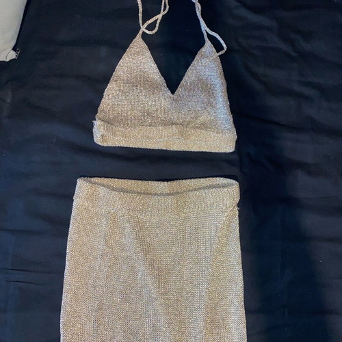 South Beach knitted set like new, gold shade, size XS
