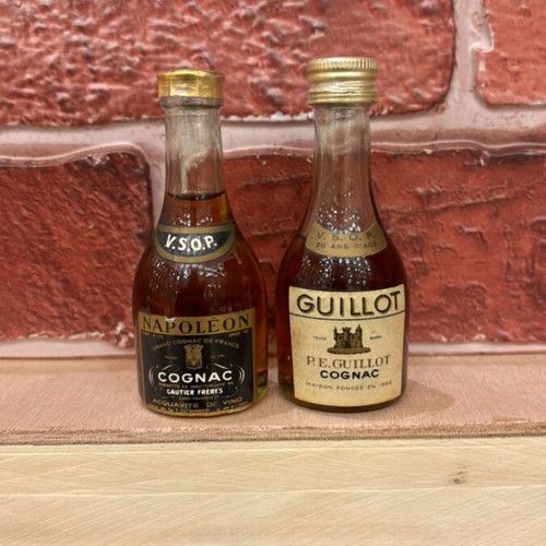 Set of 2 VSOP Cognac Miniatures 2x30ml Gutier Freres Napoleon and Guillot
