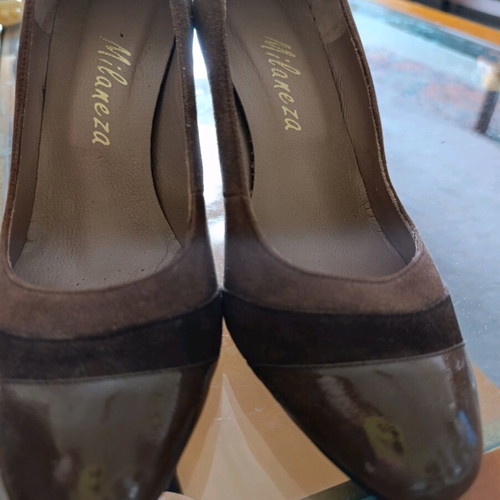 Milaneza brown leather pumps like new, size 37