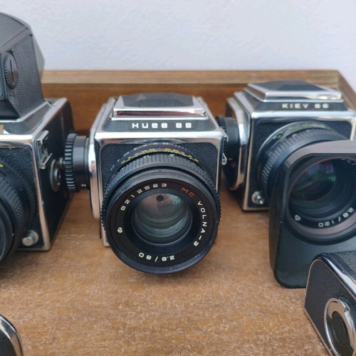 Kiev 88 SLR cameras used, set of 3 bodies with 150 mm lens