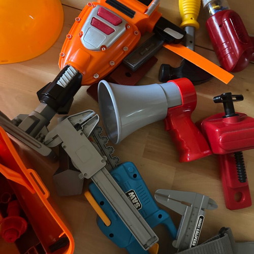 Children's tool kit used, large case with compressor and accessories
