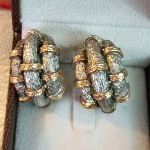 Zolotas silver-gold set 950 24k used, hammered