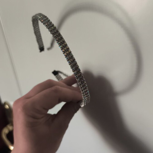 Silver hairband with rhinestones new